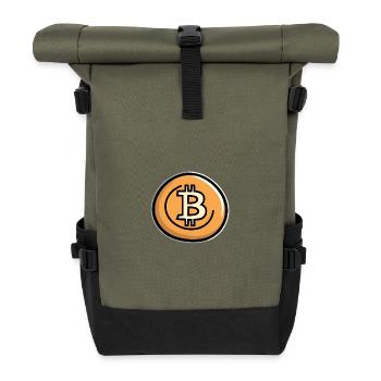 Emblème d’Art de la Pièce Bitcoin - Sac à dos roll top - olive/noir - Devant