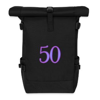 50. 50 YEARS. 50th ANNIVERSARY. 50 YEARS ANNIVERSARY. - Roll Top Backpack - black - Front