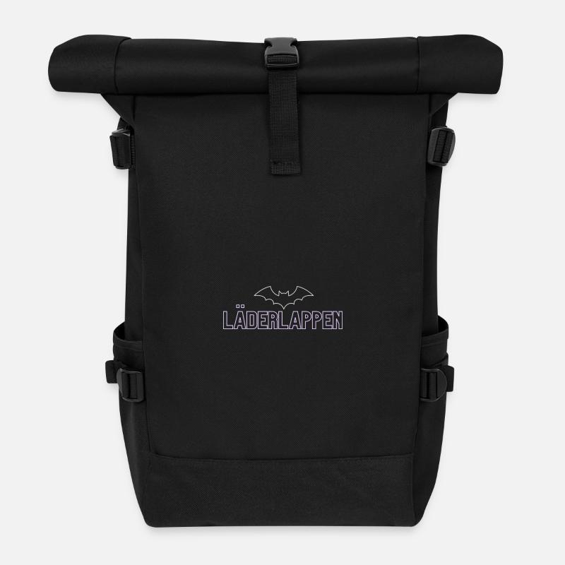 Lila Bat Neon Schriftdesign - Rolltop Rucksack - Schwarz