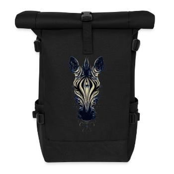 Zebra Kunst - Rolltop Rucksack - Schwarz - Vorne