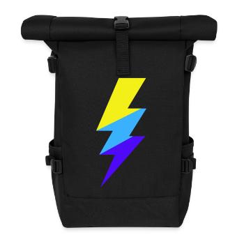 TriColor Neon-Strahl - Rolltop Rucksack - Schwarz - Vorne