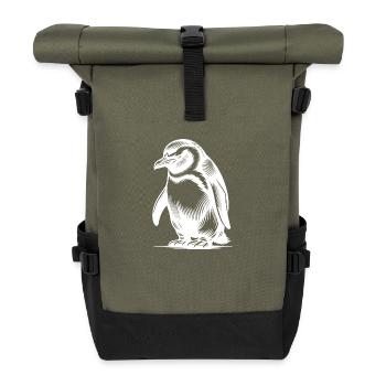 Cunning Clever Kids Pingouin Style de tatouage - Sac à dos roll top - olive/noir - Devant