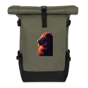 Lion - Roll Top Backpack - olive/black - Front