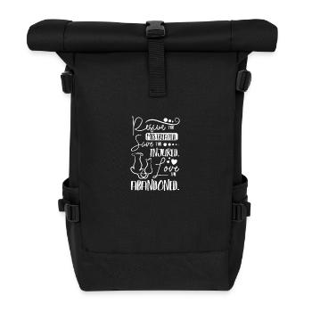 Rescue the mistreated love the abandoned - Rolltop Rucksack - Schwarz - Vorne