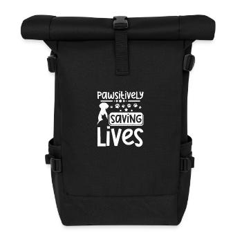 Pet rescue Pawsitively saving lives - Rolltop Rucksack - Schwarz - Vorne