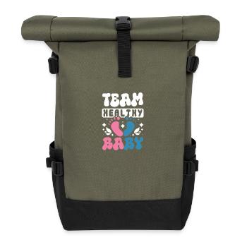 Team healthy baby - Rolltop Rucksack - Olive/Schwarz - Vorne