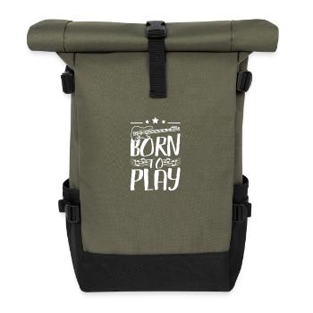 Born to play bass - Rolltop Rucksack - Olive/Schwarz - Vorne