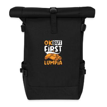 Ok but first lumpia - Roll Top Backpack - black - Front