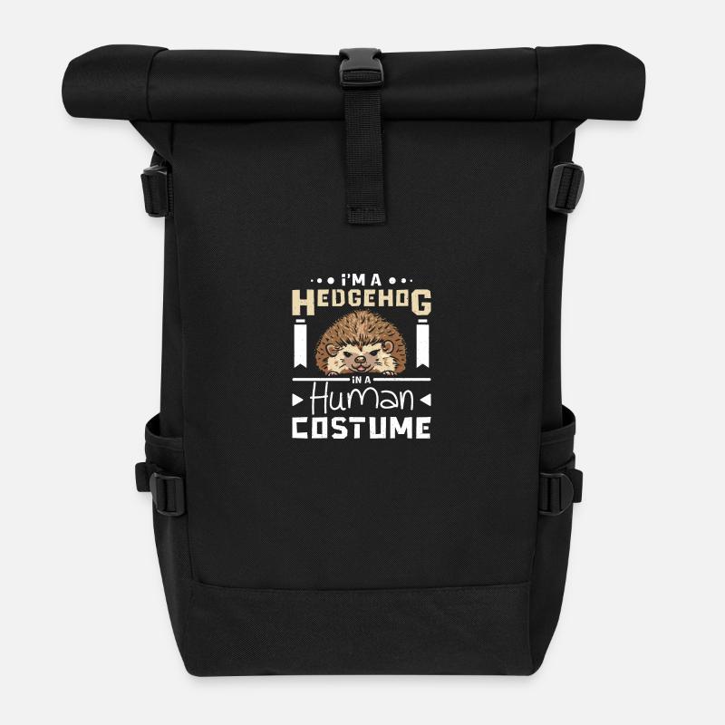 I'm a hedgehog in a human costume - Rolltop Rucksack - Schwarz