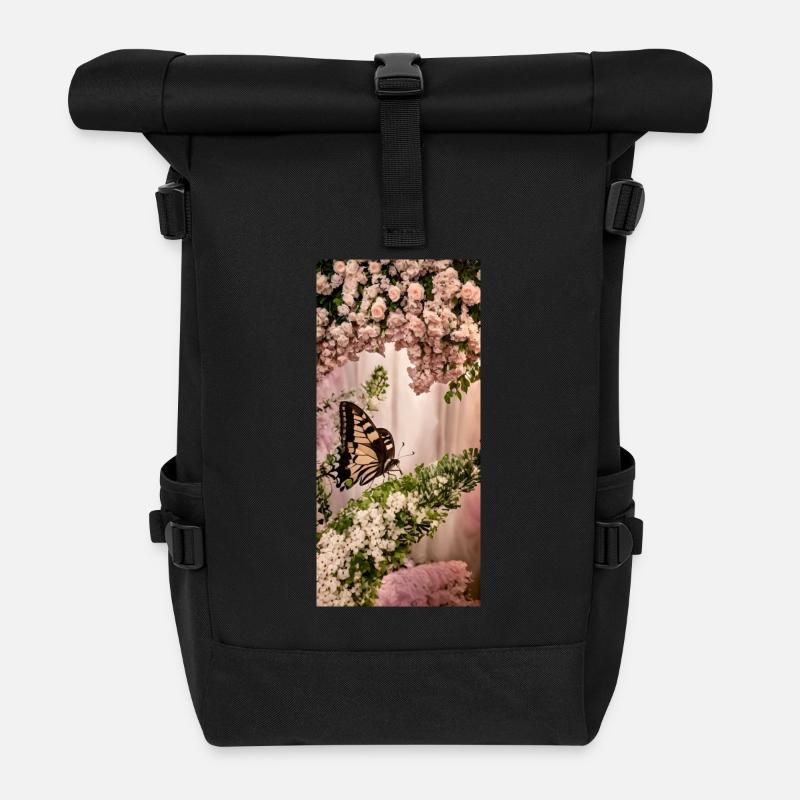 Butterfly - Rolltop Rucksack - Schwarz