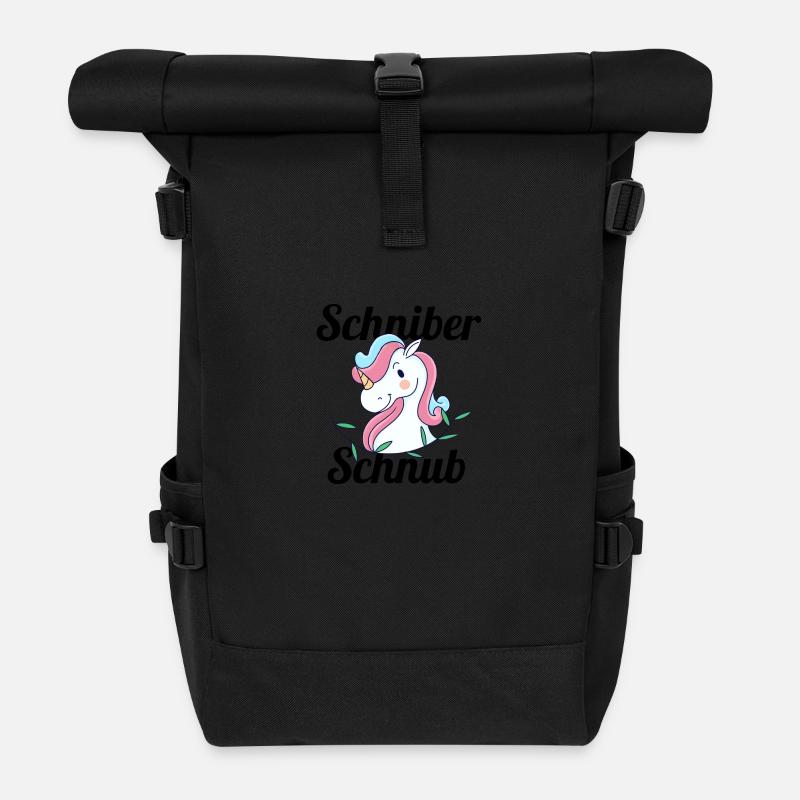 Schinber Einhorn - Rolltop Rucksack - Schwarz