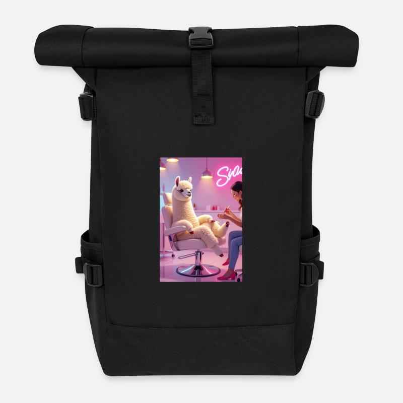 Lama Lyrique en Salon Moderne - Sac à dos roll top - noir