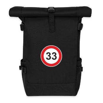 33 dreiunddreißgster Geburtstag 33. Geburtstag - Rolltop Rucksack - Schwarz - Vorne