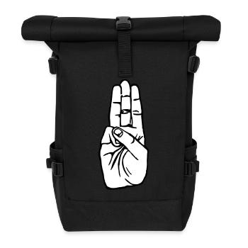 Pfadfindegruß - Rolltop Rucksack - Schwarz - Vorne