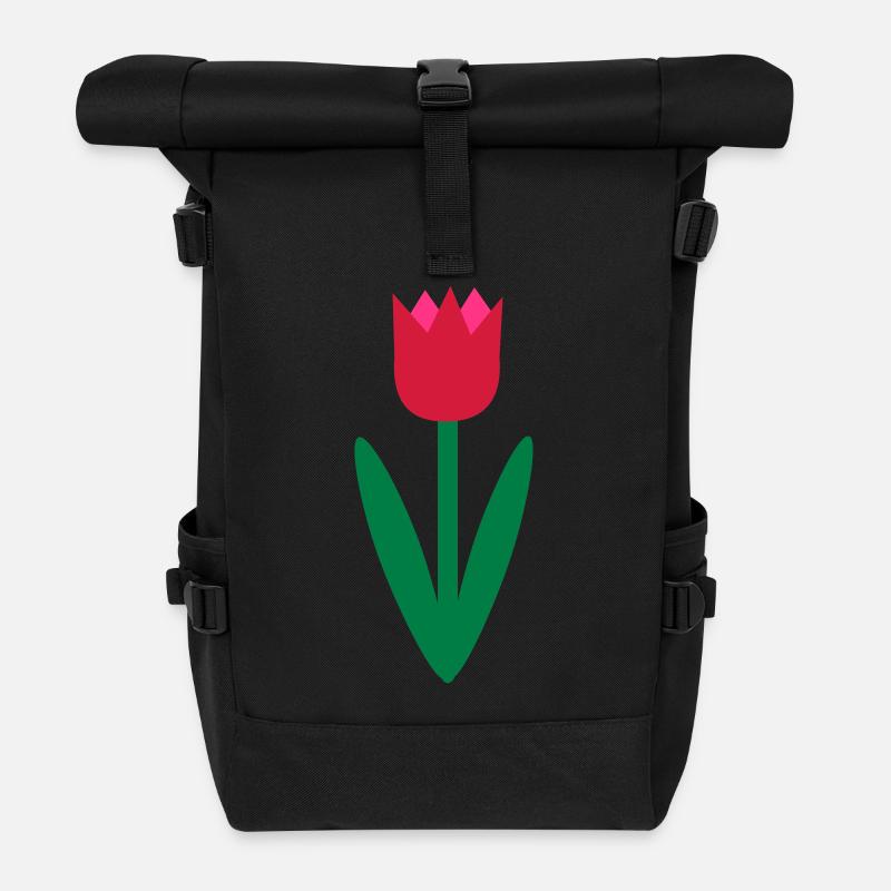 Tulpe Pflanze Zeichnung Blume Geschenkidee Blüten - Rolltop Rucksack - Schwarz