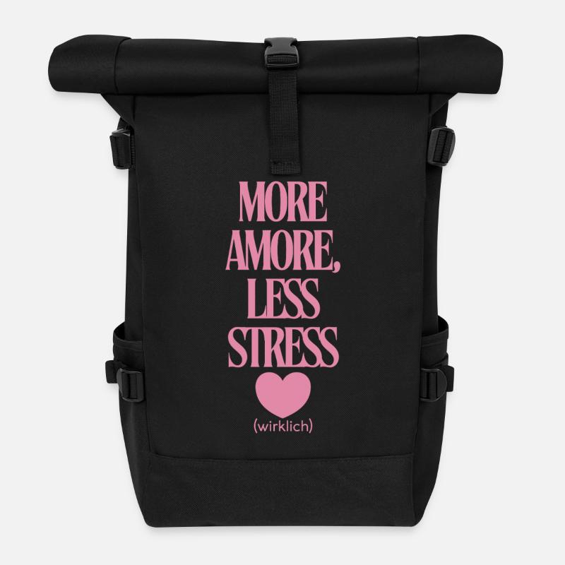 Plus d’amour, moins de stress - Sac à dos roll top - noir