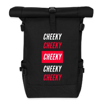 Cheeky Block-Typografie - Rolltop Rucksack - Schwarz - Vorne