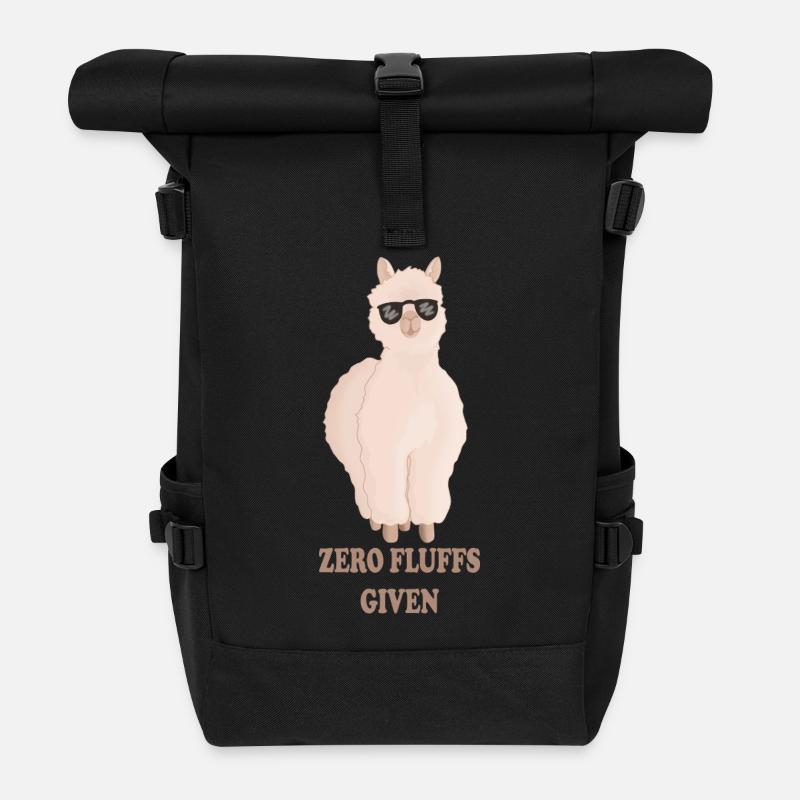 Zéro duvet donné – Alpaga duveteuse avec brosse solaire - Sac à dos roll top - noir