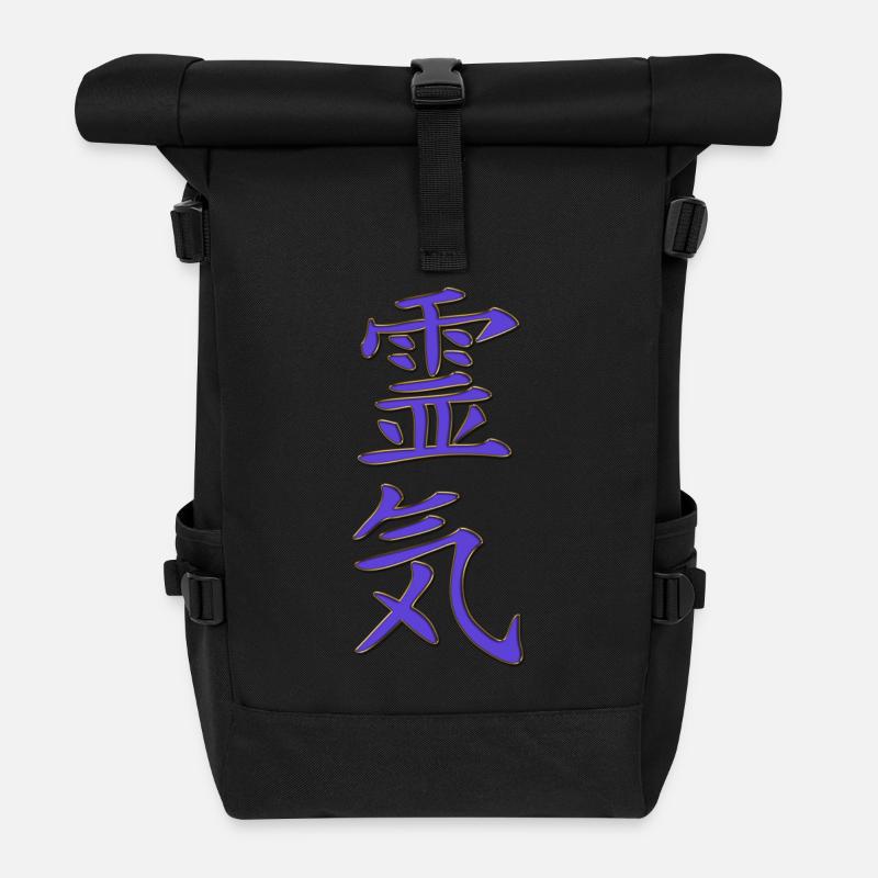 REIKI gold violet - Rolltop Rucksack - Schwarz
