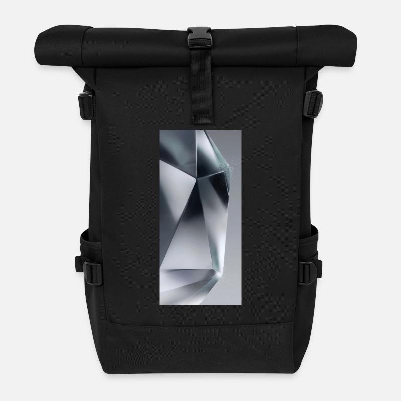 Crystal - Roll Top Backpack - black