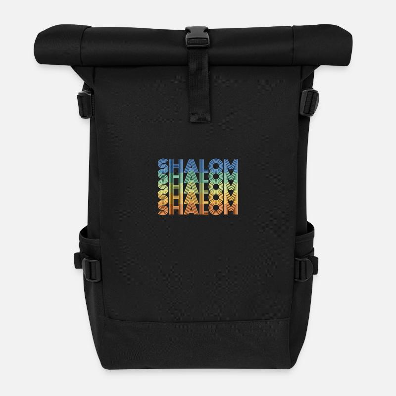 Retro Vintage Shalom Jüdische Weihnachtsgeschenke - Rolltop Rucksack - Schwarz