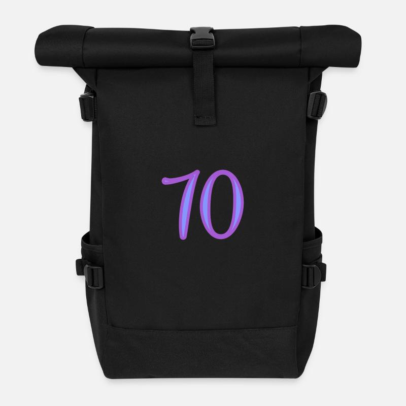 70. 70 ANS. 70e ANNIVERSAIRE. ANNIVERSAIRE 70 ANS. - Sac à dos roll top - noir