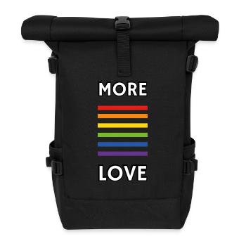 Mehr Liebe, Stolz, Regenbogen - Rolltop Rucksack - Schwarz - Vorne