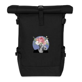 Blumiger Kopf - Rolltop Rucksack - Schwarz - Vorne