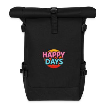 Life celebration colorful design - Roll Top Backpack - black - Front