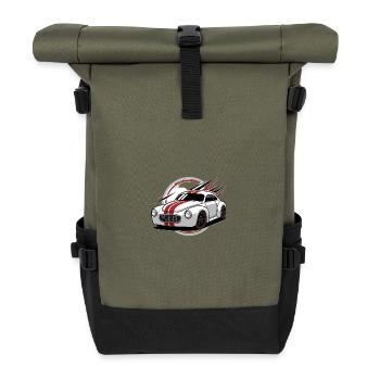 Racing classic with red stripes - Roll Top Backpack - olive/black - Front