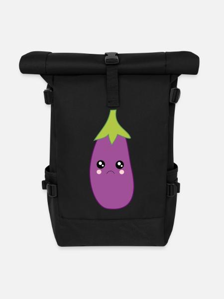 Aubergine Gemüse Kostüm Fasching Karneval - Rolltop Rucksack - Schwarz