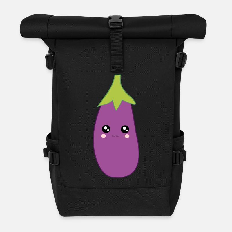 Aubergine Gemüse Kostüm Fasching Karneval - Rolltop Rucksack - Schwarz