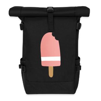 Morsure de popsicle rose dégradé - Sac à dos roll top - noir - Devant