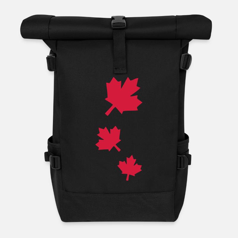 Ahornblätter Kanada - Rolltop Rucksack - Schwarz