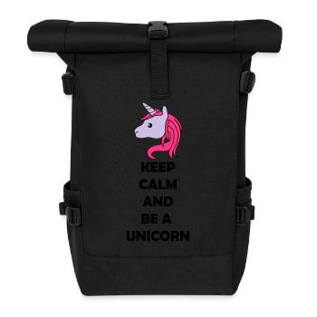 be_a_unicorn_02 - Rolltop Rucksack - Schwarz - Vorne