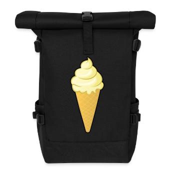 Vanille Eis Kostüme Eiscreme Eistüte Vanilleeis - Rolltop Rucksack - Schwarz - Vorne