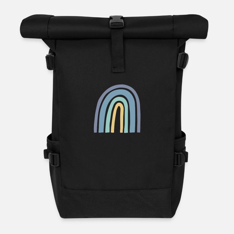 Cute Rainbow - Rolltop Rucksack - Schwarz