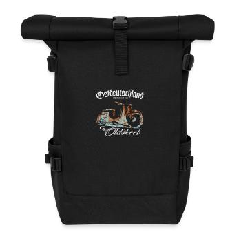 Simson Schwalbe - Ostdeutschland Oldskool - Rolltop Rucksack - Schwarz - Vorne