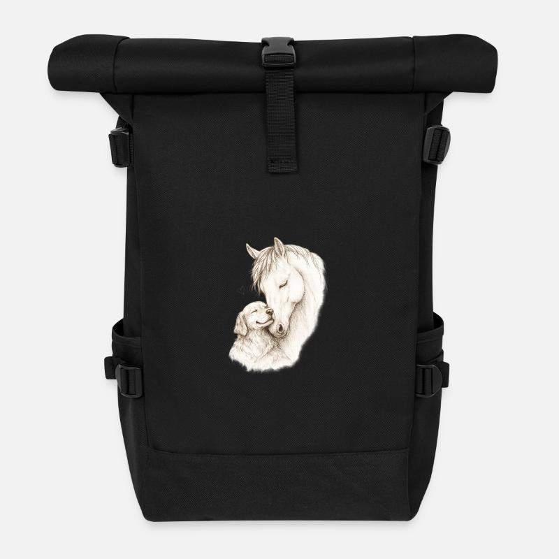 Âmes douces - Sac à dos roll top - noir