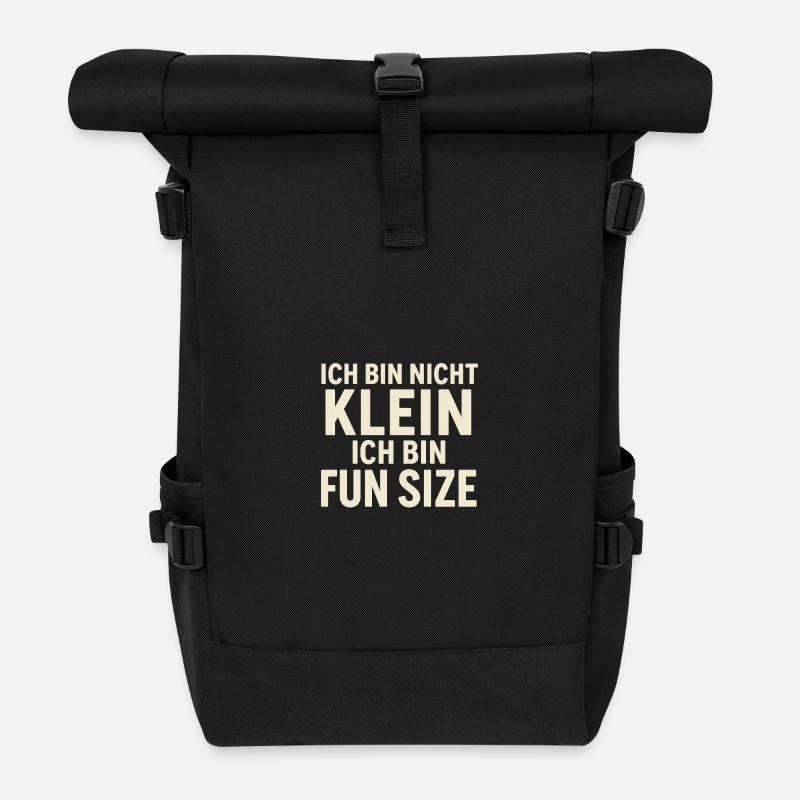 Ich bin nicht klein Fun Size - Rolltop Rucksack - Schwarz
