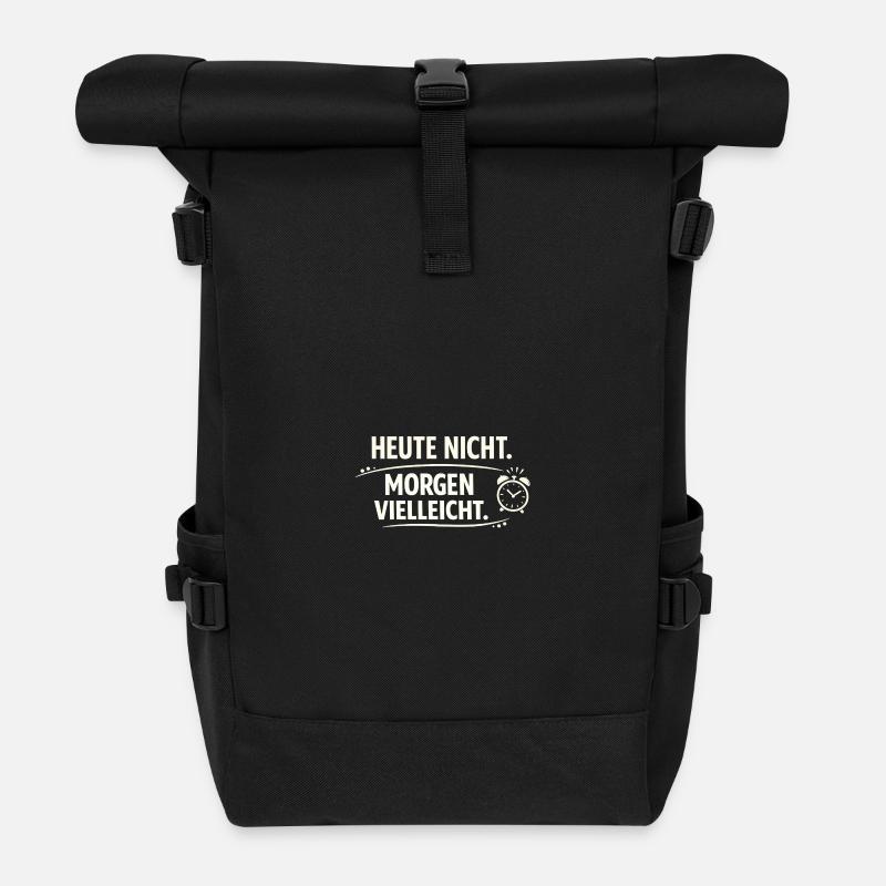 Heute nicht Morgen vielleicht  - Rolltop Rucksack - Schwarz