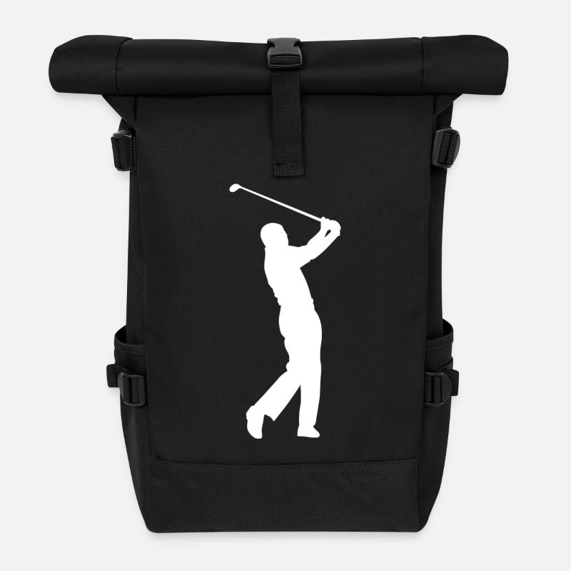 Golf Golfer Golfer Terrain de golf - Sac à dos roll top - noir