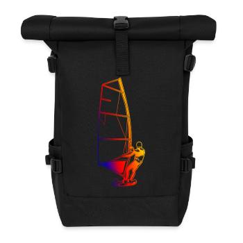 Retro Windsurfer - Roll Top Backpack - black - Front