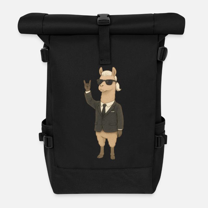 Karl Lamafeld rockt - Rolltop Rucksack - Schwarz