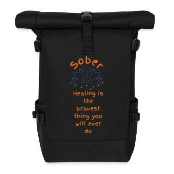 Lotus de guérison courageuse sobriété - Sac à dos roll top - noir - Devant