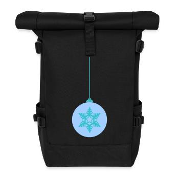 Weihnachtskugel Schneeflocken Blau Ornament - Rolltop Rucksack - Schwarz - Vorne