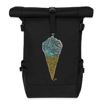 Glace Italienne labyrinthique (contours) - Roll Top Backpack - black - Front