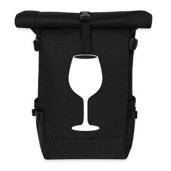 Wine Wine Glass Red Wine Drinker Gift - Roll Top Backpack - black - Front