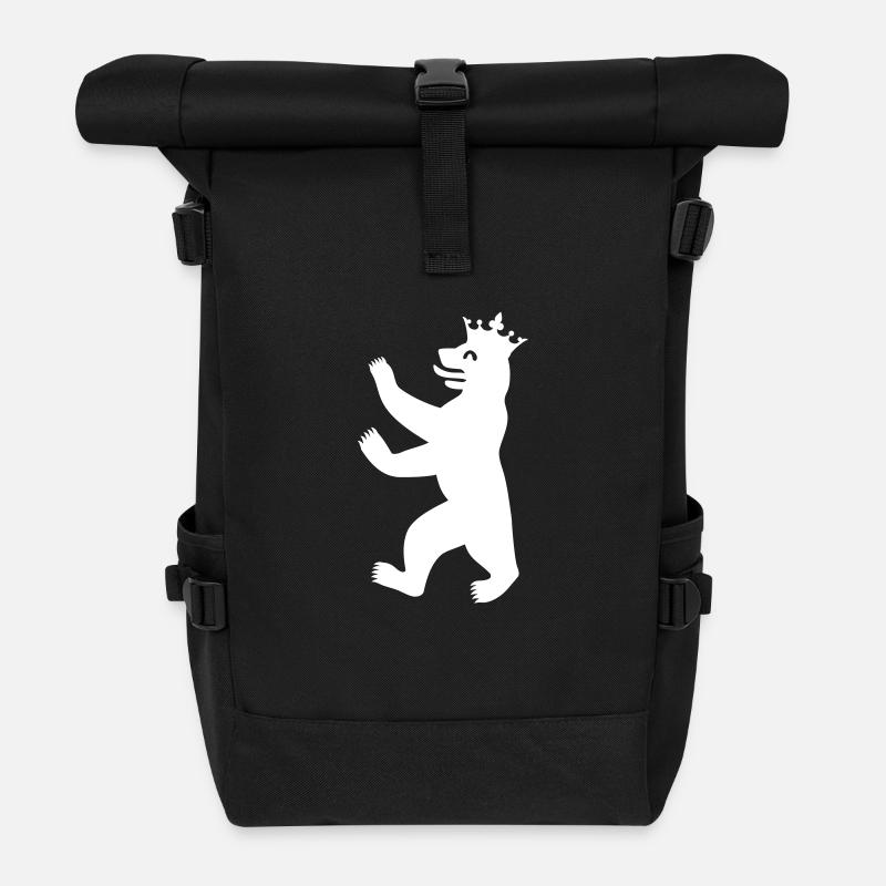 Berliner Bär mit Krone - Sac à dos roll top - noir