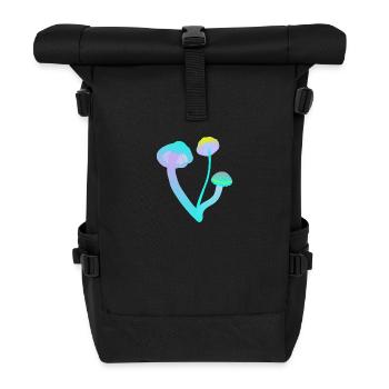 Three little mushrooms - Rolltop Rucksack - Schwarz - Vorne